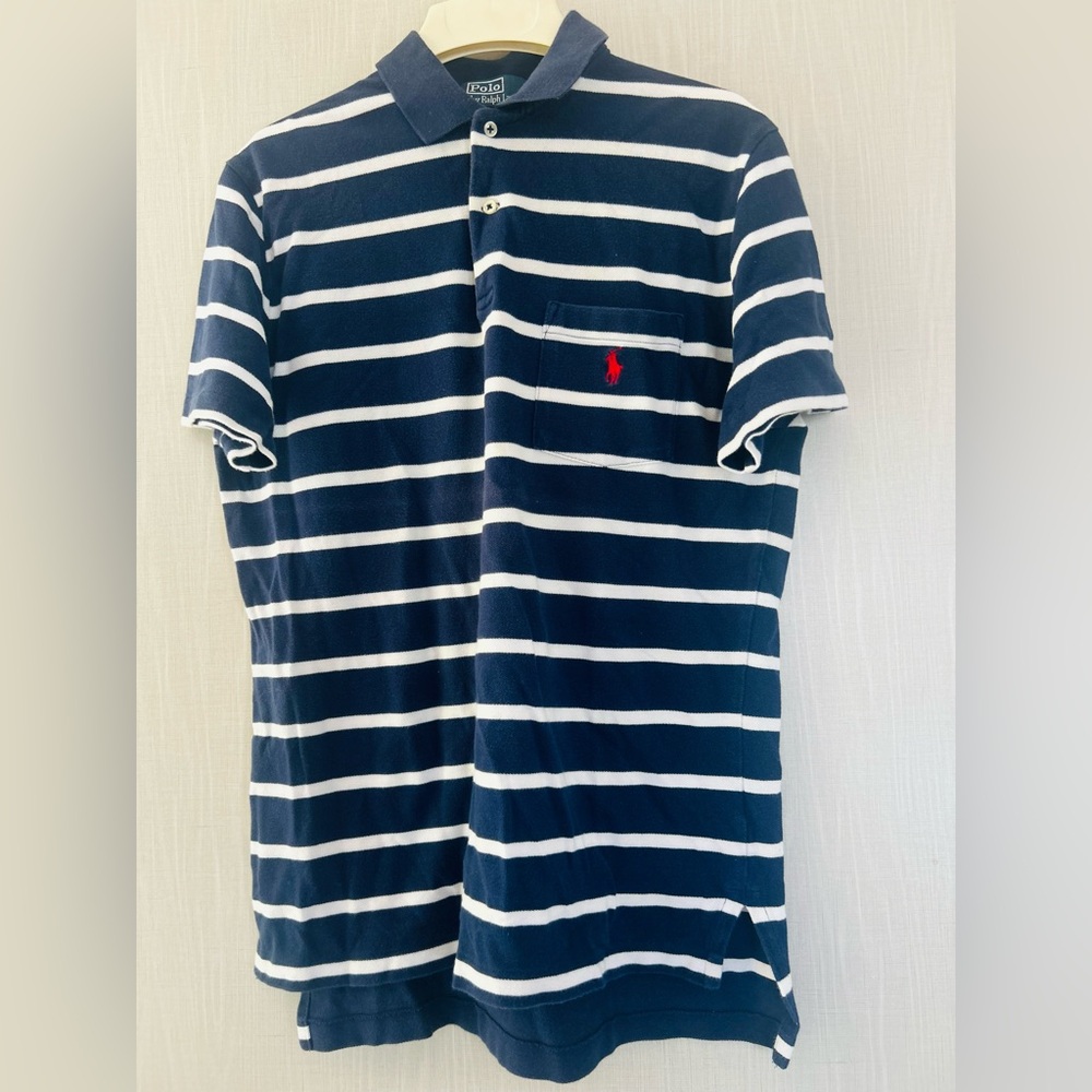 Polo by Ralph Lauren Navy and White Striped Shirt